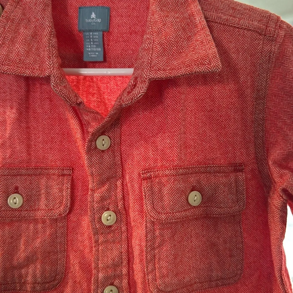 Baby gap 4 salmon colored button down